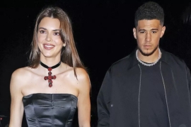 PORTOFINO, ITALY - MAY 20: Kendall Jenner and Devin Booker are seen arriving at Ristorante Puny in Portofino on May 20, 2022 in Portofino, Italy. (Photo by NINO/GC Images)