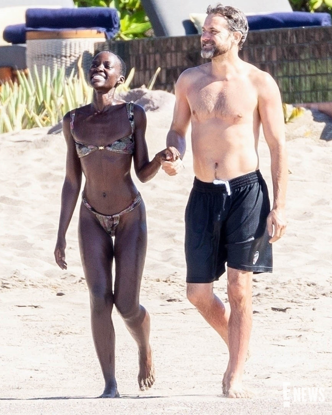 Lupita Nyong'o and Boyfriend Joshua Jackson Display PDA on Vacation